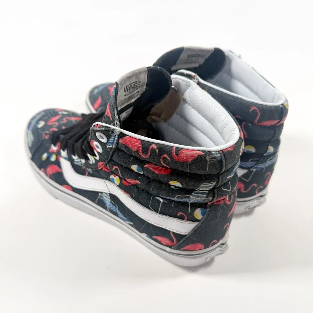 Vans Authentic Hightop‎ Shoes - Sk8-Hi Flamingo Pool Party - Black - M 7.5 / W 9